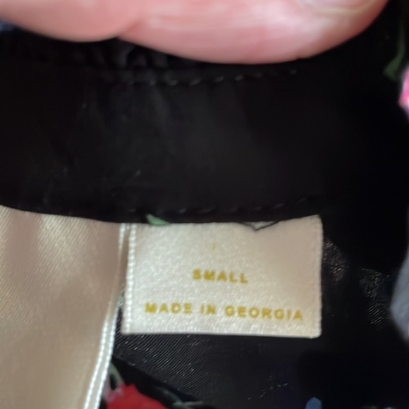 Maeve by Anthropologie Black Floral Button Up Flutter Dolman Sleeve Top Size S - Picture 6 of 8